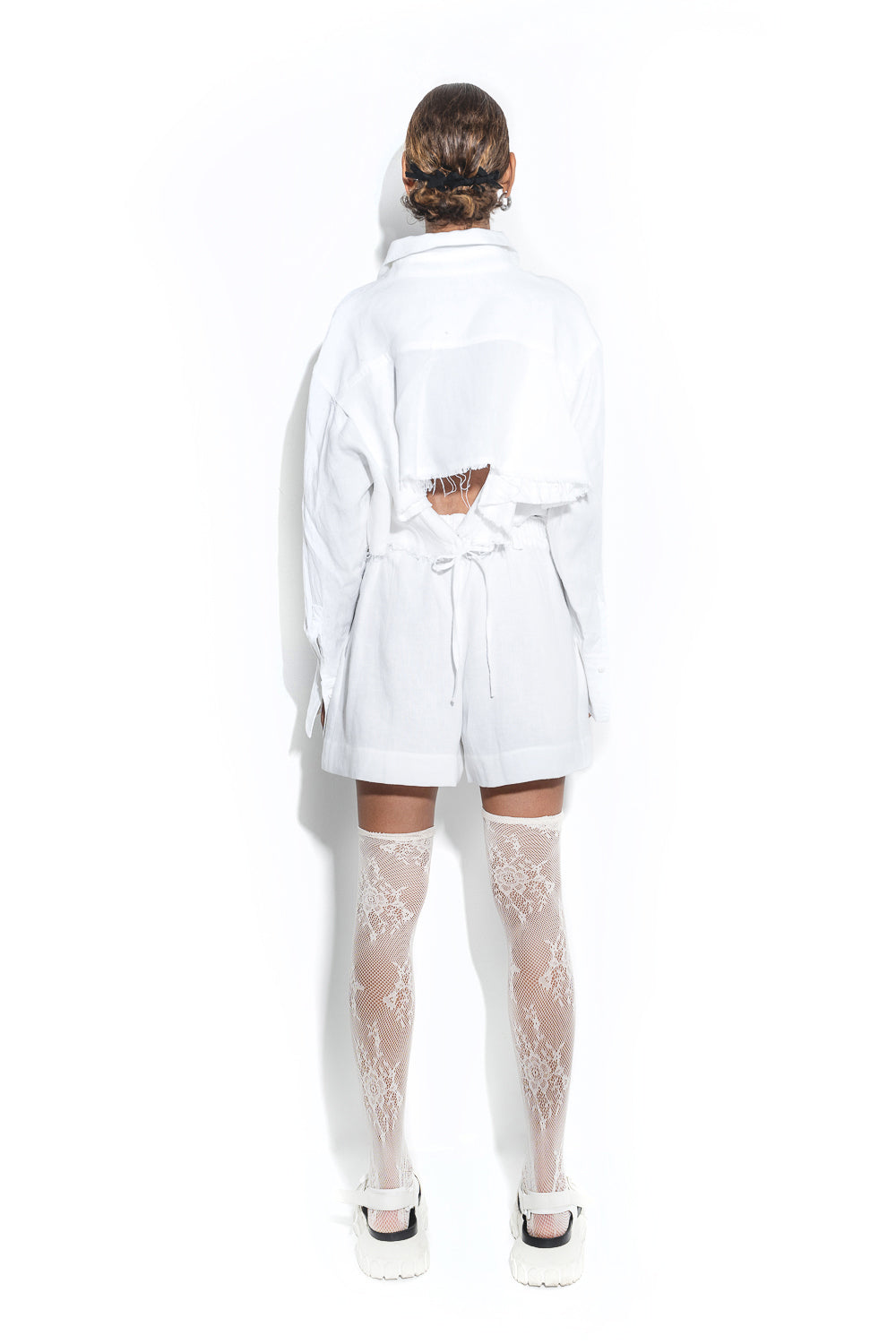 Linen cropped shirt