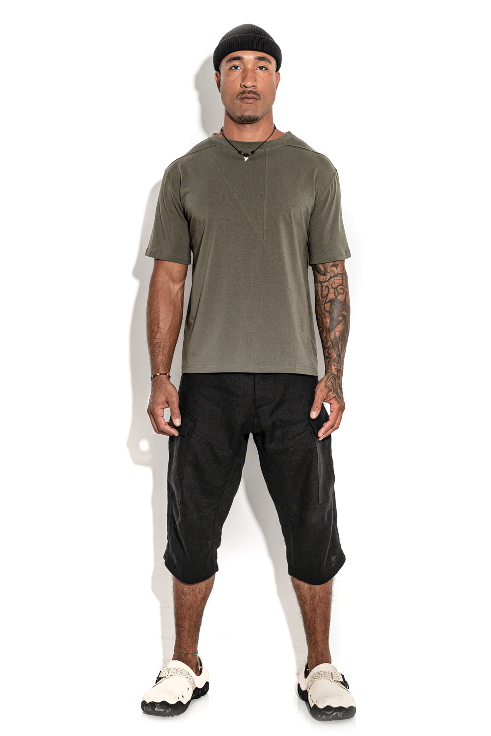 Khaki Front line cotton&nbsp;T-shirt