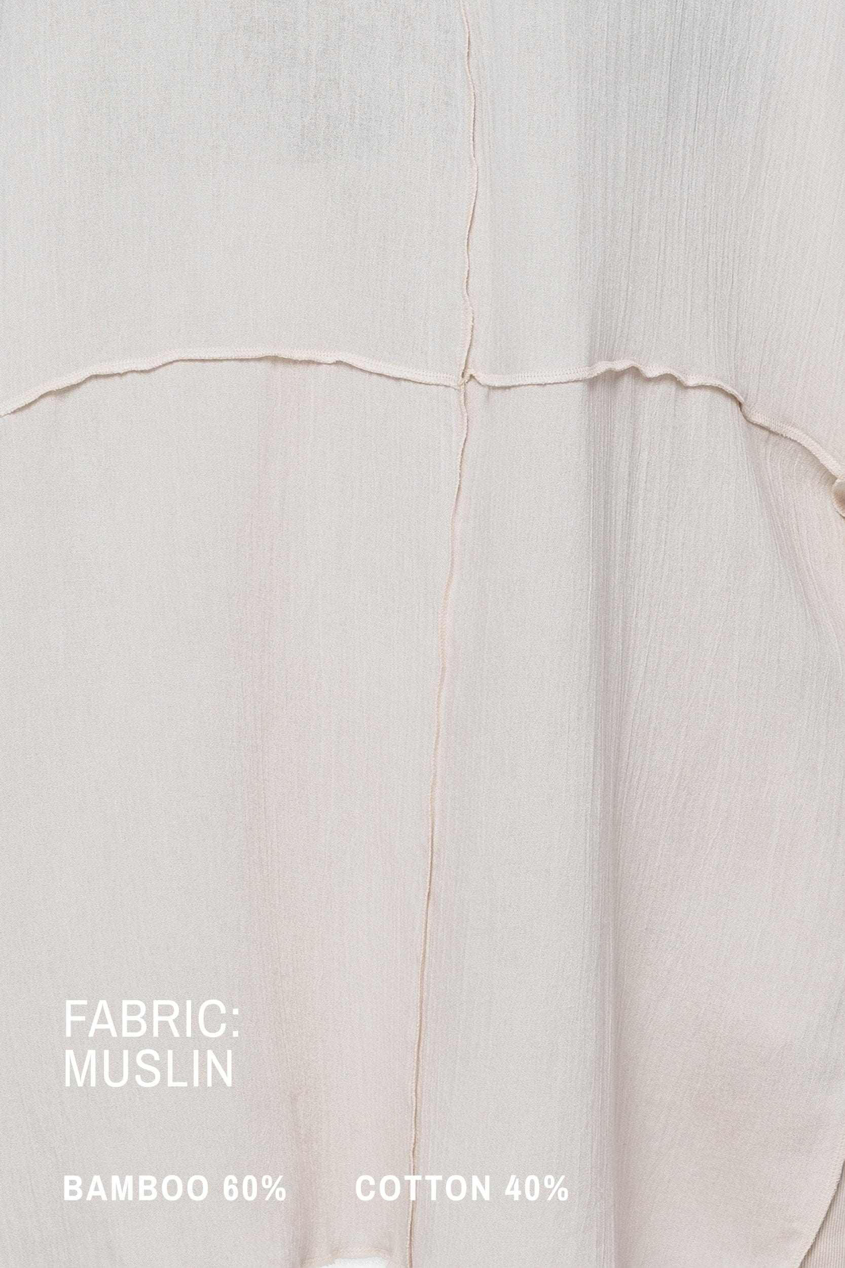 MDNT45 One size / Beige Sleeveless muslin cardigan